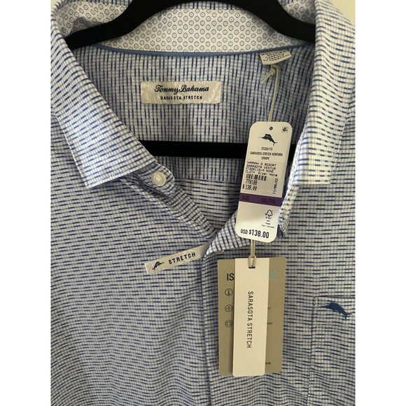 Tommy Bahama Shirt Sarasota Stretch Ventura Isles Embossed White MWT Size XXL - Picture 4 of 6